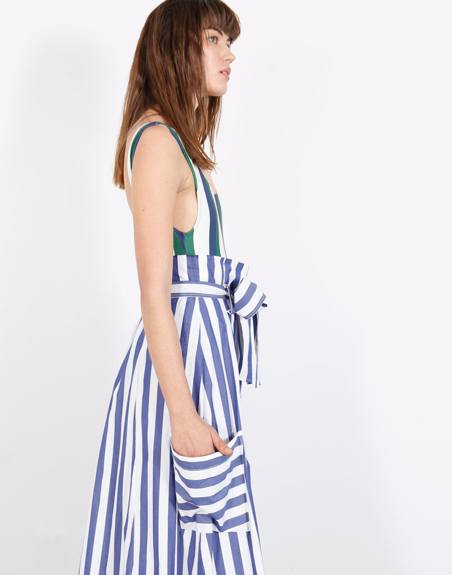 Pocket Skirt in Vertical Stripes